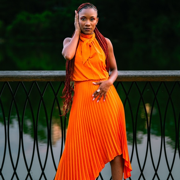 Orange Karl Largerfeld dress - Picture 2 of 2